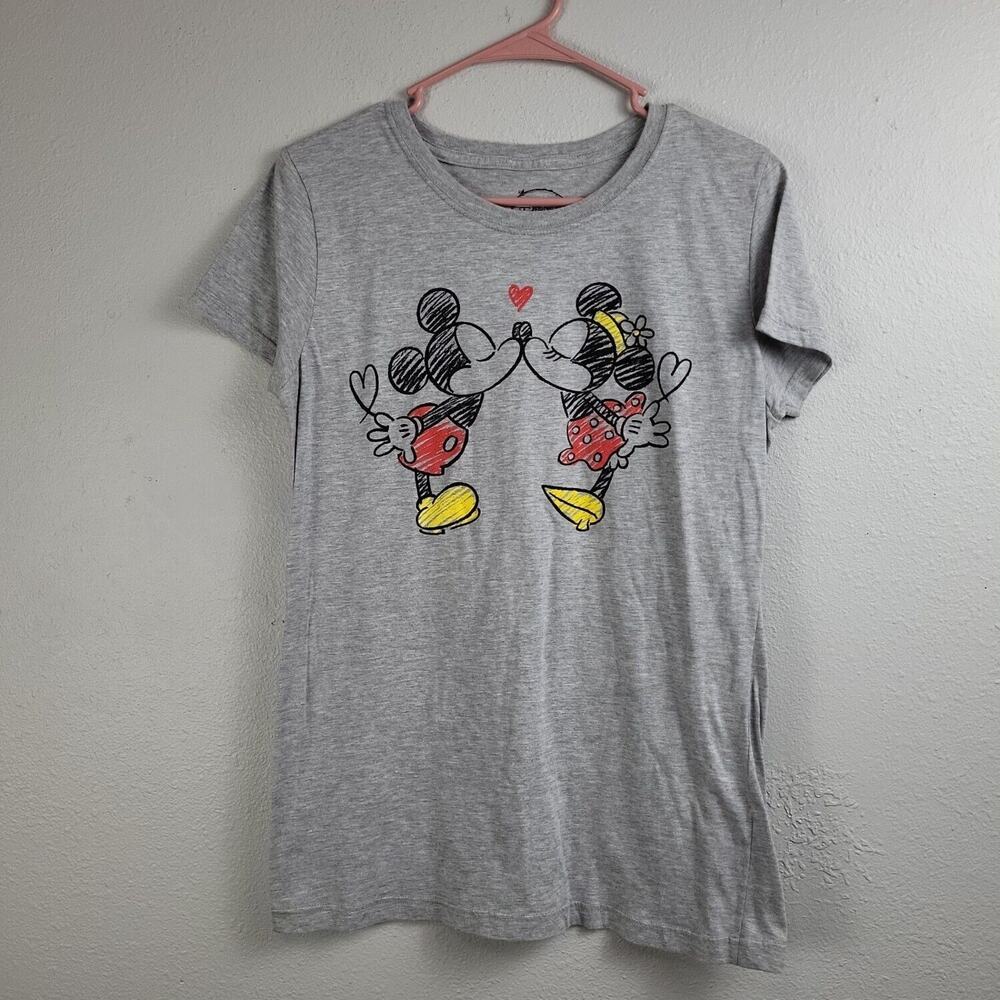 Disney Kids Gray Heather Short Sleeve Round Neck Pullover T‎ Shirt Size XL